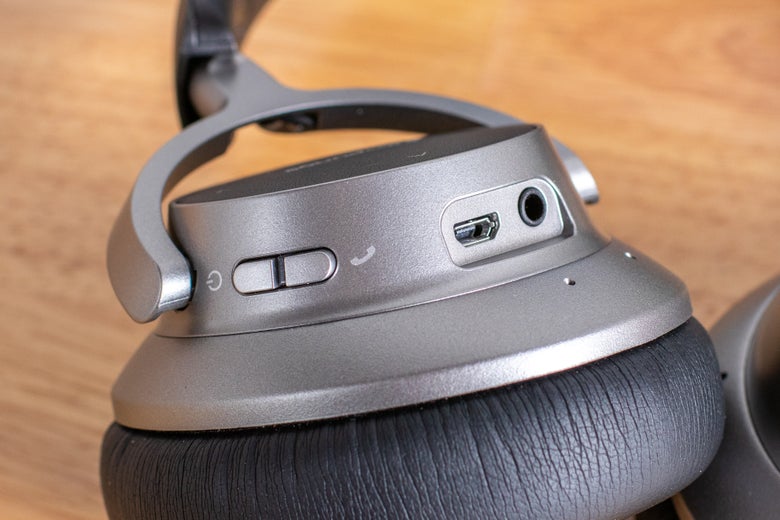 Space NC’s power and phone buttons, USB port, and 3.5 mm input